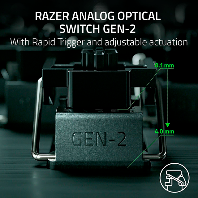 Teclado Gamer Razer Huntsman V3 Pro Mini, 60%, switches ópticos analógicos Gen-2, RGB, inglés, negro – RZ03-04990200-R3U1