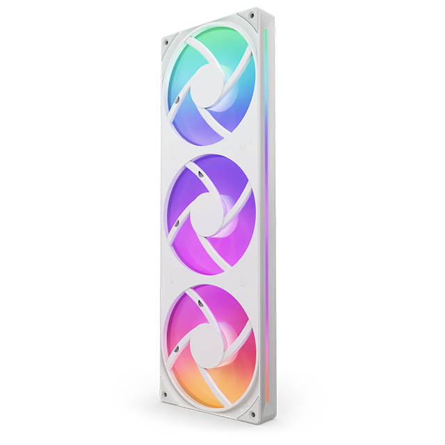Ventilador NZXT F360 RGB Core, 3x 120mm, 2400RPM, Iluminación RGB, Blanco - RF-U36HF-W1