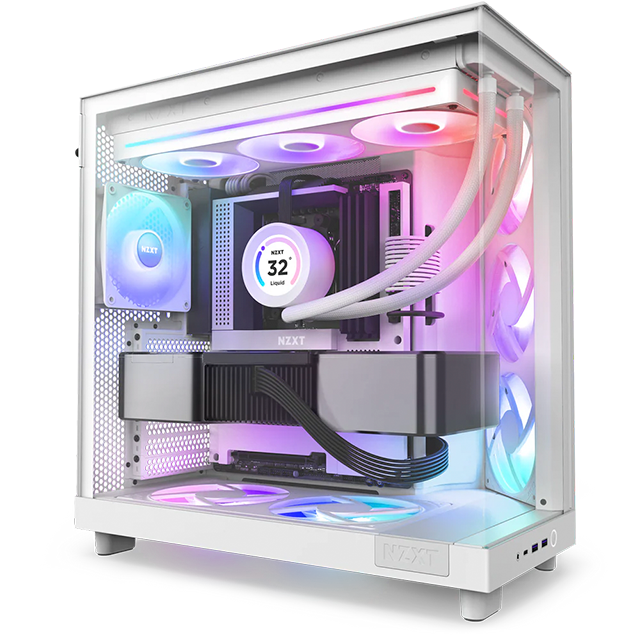 Ventilador NZXT F360 RGB Core, 3x 120mm, 2400RPM, Iluminación RGB, Blanco - RF-U36HF-W1