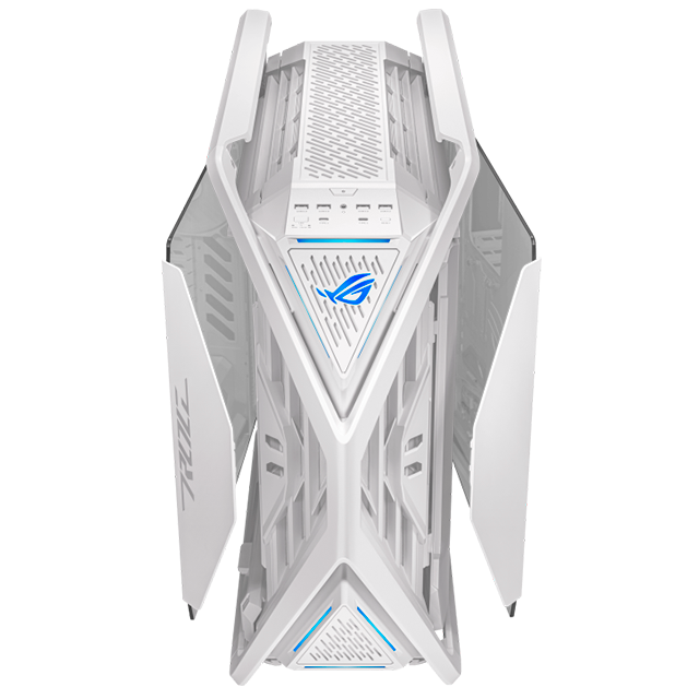 Gabinete ASUS ROG Hyperion GR701, E-ATX, vidrio templado, 4 ventiladores PWM, soporte radiador 420 mm, USB-C, Blanco – GR701/WT/PWM FAN
