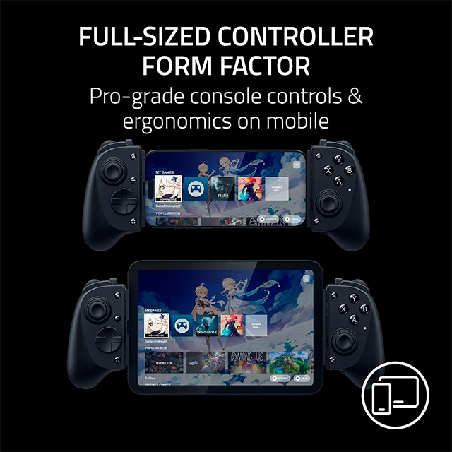 Control Gamer Móvil Razer Kishi V3 Pro, para iPhone/Android/iPad Mini/PC, USB-C, joysticks TMR, Sensa HD Haptics, negro – RZ06-05460100-R3U1