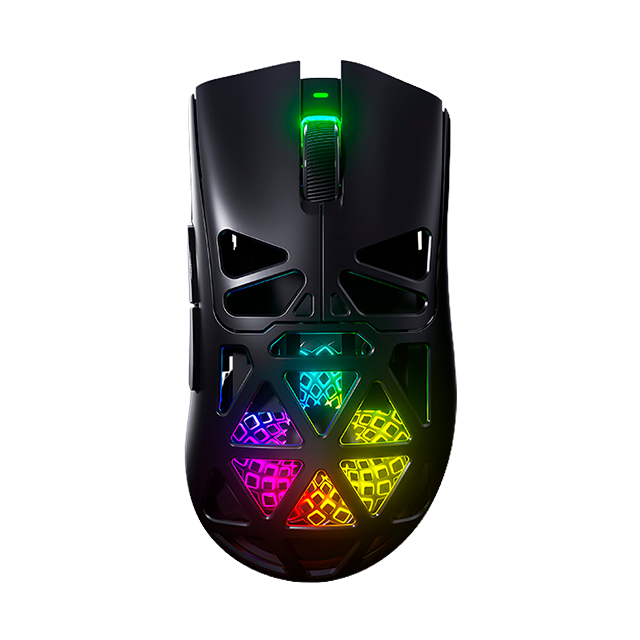 Mouse Gamer AULA SC620 Black, inalámbrico tri-mode, Bluetooth/2.4 GHz/USB-C, 12,000 DPI, 1000Hz, RGB – 8500-0118