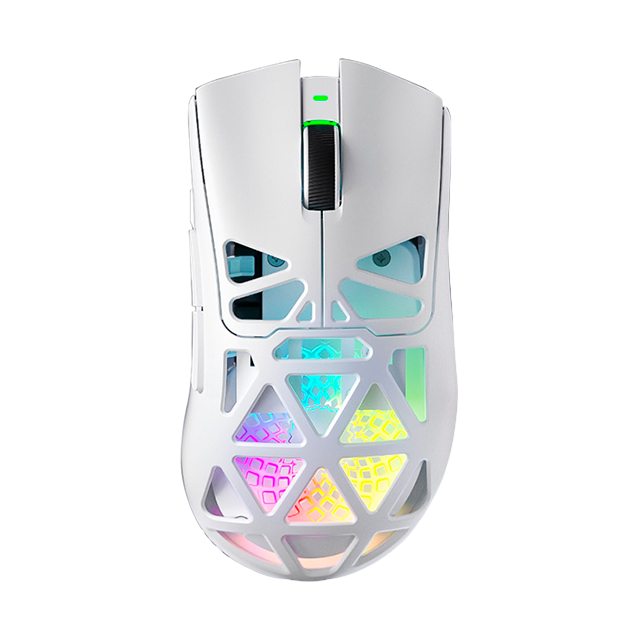 Mouse Gamer AULA SC620 White, inalámbrico tri-mode, Bluetooth/2.4 GHz/USB-C, 12,000 DPI, 1000Hz, RGB – 8500-0119