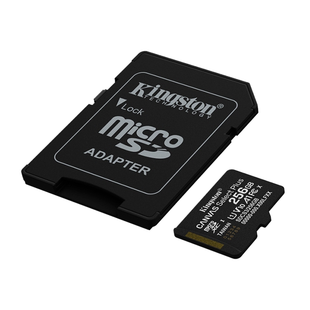 Tarjeta de Memoria microSD Kingston Canvas Select Plus Gen3, 256GB, microSDXC, UHS-I U1, V10, A1, 150 MB/s – SDCS3/256GB