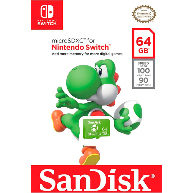 Memoria MicroSDXC SanDisk 64GB UHS-I, Para Nintendo Switch - SDSQXAO-064G-GN6ZN
