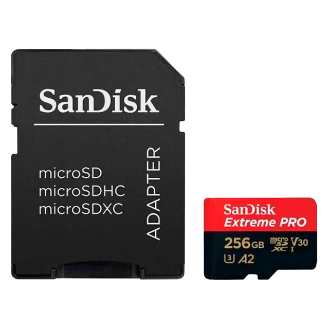 Memoria MicroSD SanDisk Extreme PRO, 256GB, UHS-I U3, V30, A2, hasta 200 MB/s – SDSQXCD-256G-GN6MA