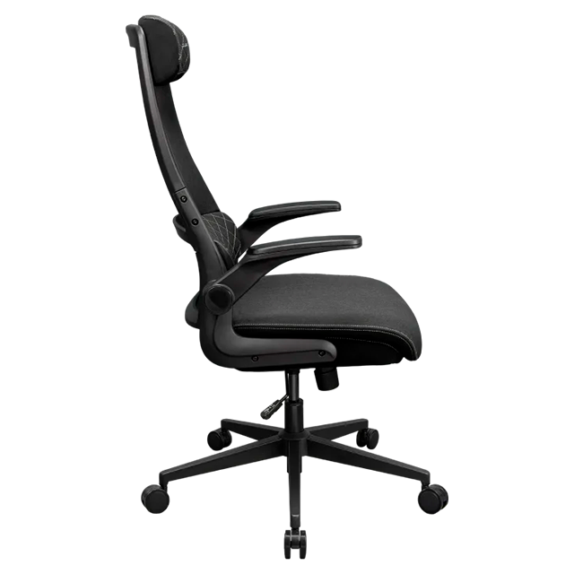 Silla Gamer Ergonómica COUGAR Stryder, respaldo alto, brazos abatibles, negro – CGR-STD-BLB