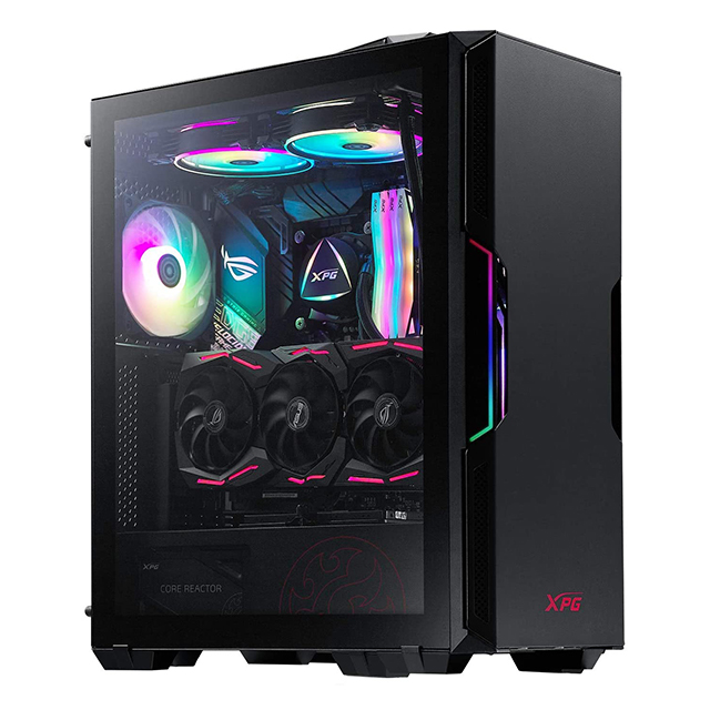 Gabinete XPG Starker Negro con fuente 600w, Cristal Templado, ATX, 2 Ventiladores, RGB - STARKER-BKCWW