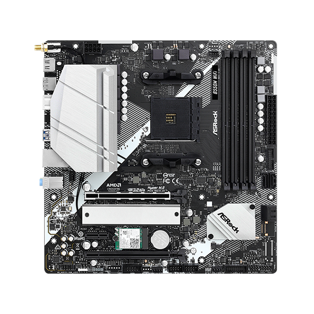 Tarjeta Madre ASRock B550M WiFi, Micro-ATX, Socket AM4, DDR4, PCIe 4.0, 1× M.2, Wi-Fi 6E, Bluetooth 5.2 – B550M WiFi