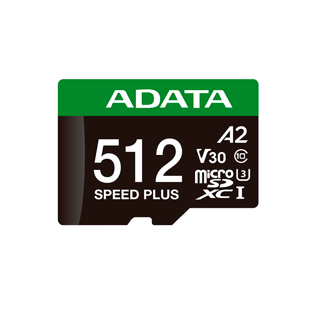 Tarjeta de Memoria MicroSD ADATA Speed Plus, 512GB, Clase 10, UHS-I, U3, V30, A2, con Adaptador – UD512GUI3V30A2SP-RA1