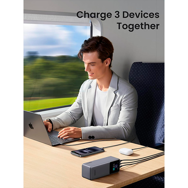 Power Bank UGREEN Nexode, 25000 mAh, 200W, 2× USB-C, 1× USB-A, pantalla TFT inteligente – Nexode 25000mAh 200W