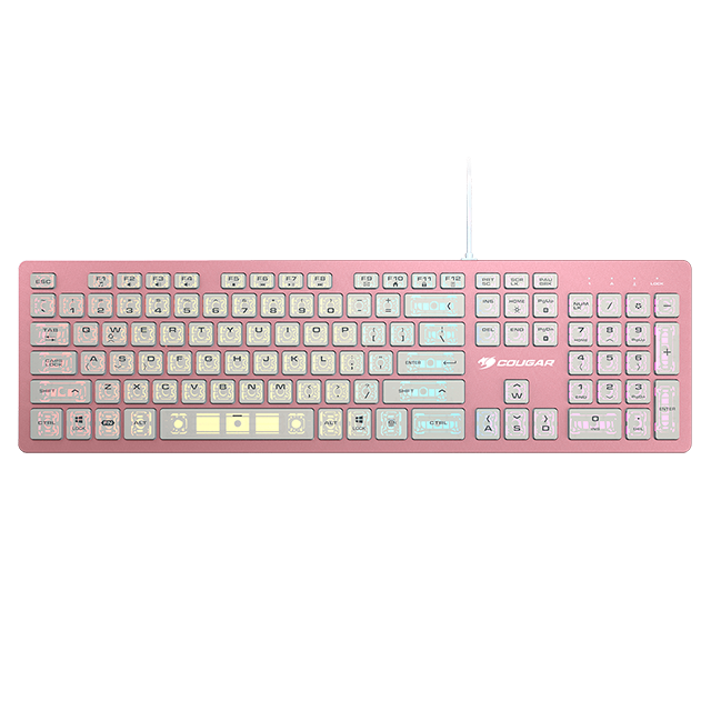 Teclado Gamer COUGAR Vantar AX Pink Edition, Scissor Switch, Chasis de Aluminio CNC, Ultra Slim 15.5 mm, RGB, USB – 37VAPXNMX.0002