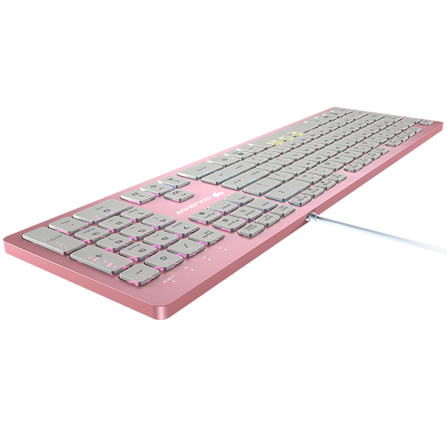 Teclado Gamer COUGAR Vantar AX Pink Edition, Scissor Switch, Chasis de Aluminio CNC, Ultra Slim 15.5 mm, RGB, USB – 37VAPXNMX.0002