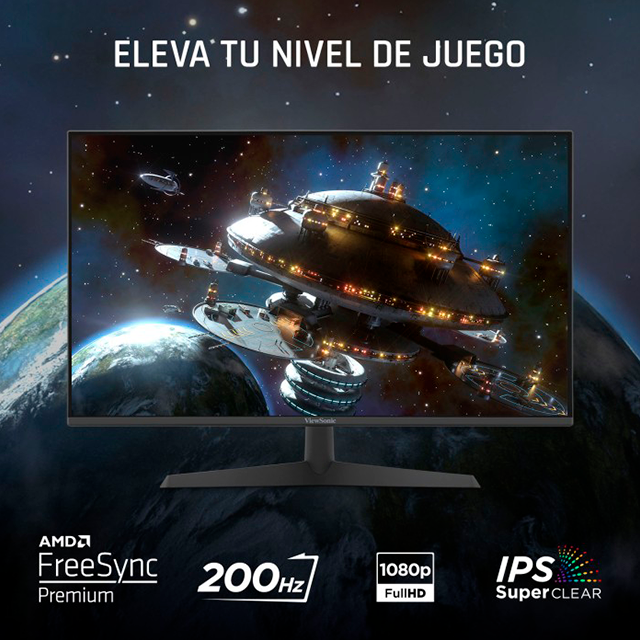 Monitor Gaming ViewSonic VX2729, 27", Full HD 1920×1080, 200 Hz, IPS, 1 ms, FreeSync, bocinas integradas – VX2729