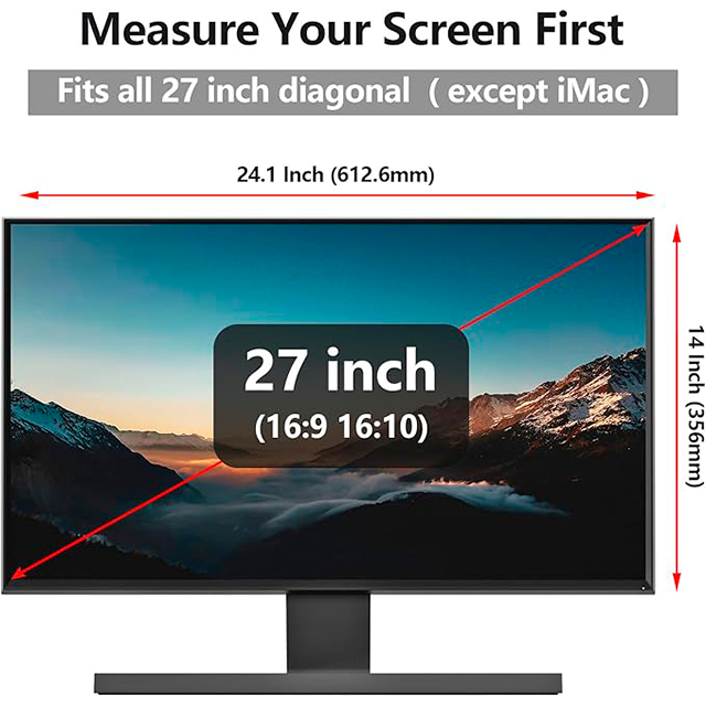Filtro Anti Luz Azul RedANGEL para Monitor 27", tipo colgante, antirreflejo, protección ocular – X004R5447P