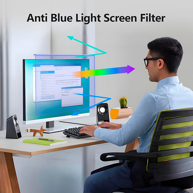 Filtro Anti Luz Azul RedANGEL para Monitor 27", tipo colgante, antirreflejo, protección ocular – X004R5447P