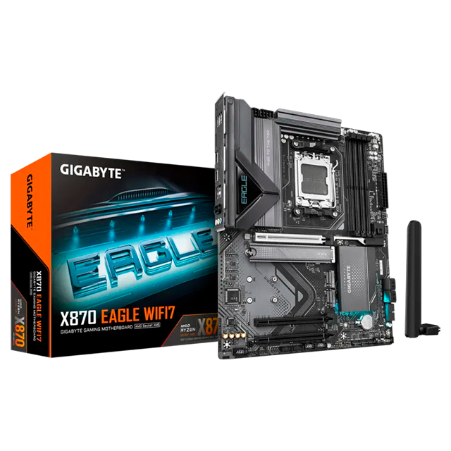 Tarjeta Madre GIGABYTE X870 EAGLE WIFI7, AM5, DDR5 hasta 256 GB, PCIe 5.0, 3× M.2, Wi-Fi 7, Bluetooth 5.4, ATX – X870 EAGLE WIFI7