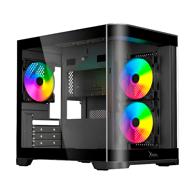 Gabinete Xzeal Curvo, Negro, M-ATX/ITX, 3 Ventiladores RGB, Vidrio Templado, AIO 240 mm – XZGAMC3B