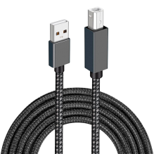 Cable USB 2.0 JESWO, Tipo A a Tipo B, 2 Metros, Trenzado Nylon, para Impresora - CB-JS-A2B-2M