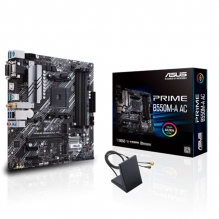 Tarjeta Madre Asus Prime B550M-A AC, Micro ATX, AM4, DDR4 4866Mhz OC, Dual M.2, Wi-Fi, Bluetooth 5.0, Aura Sync