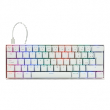 Teclado Gamer Mecanico 60% GameFactor KBG560-RD-WH | Switches Gateron Red | Alambrico | Iluminacion RGB | Español