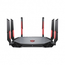 Router MSI Radix AXE6600, WiFi 6E, Tri-Banda, 6600Mbps, Procesador Quad-Core 1.8GHz, 6 Antenas Externas - Radix AXE6600