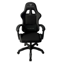 Silla Ergonómica para Gamer Power Rush V2 Chica, Tela y Piel, Reclinable, Base de Metal, Soporta 120 kg, Color Negro – BR-934534