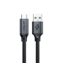 Cable USB-A a USB-C Acteck Lynx Plus CC530-2, USB 3.1, 10 Gbps, 60 W, Carga R&aacute;pida, 2 m, Titanio &ndash; AC-945172