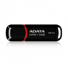 Memoria USB ADATA UV150 32 GB, USB 3.2 Gen 1, Lectura hasta 100 MB/s, Retrocompatible con USB 2.0, Negro &ndash; AUV150-32G-RBK