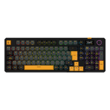 Teclado Gamer Mecánico Inalámbrico Defeat Level GK3, 90%, Bluetooth 5.1, 2.4GHz, Gasket, RGB, pantalla y perilla, Legend Negro – BR-942492