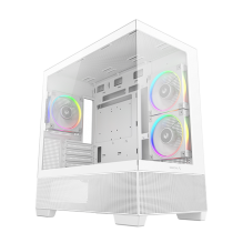 Gabinete DeepCool CG380 3F WH, Micro-ATX/ITX, Soporte 360 mm, 3 Ventiladores, Vidrio Templado &ndash; R-CG380-WHAGM3-G