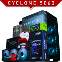PC Gamer CYCLONE 5060 BLACK | AMD Ryzen 7 5700X | 5060 Ventus 2X OC | 16GB DDR4 | SSD 1TB NVMe | AIO 360mm | 4 Ventiladores