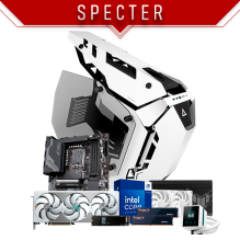 Specter by PhantomCore | Intel Core i9-14900K | RTX 5080 16GB GDDR7 | 96 GB DDR5 | SSD 2 TB NVMe PCIe 5.0 | Enfriamiento Líquido 360 mm LCD | Fuente 1000 W 80+ Gold | Gabinete Antec Torque Blanco y Negro
