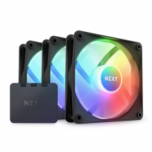 Ventiladores NZXT F120 Core RGB, Kit de 3 Ventiladores 120mm Negros RGB - RF-C12TF-B1