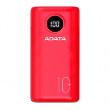 Power Bank Adata P10000QCD Roja, 10000 mAh, Carga rapida, Hasta 3 dispositivos a la vez - AP10000QCD-DGT-CRD