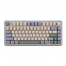 Teclado mec&aacute;nico Aula F75 inal&aacute;mbrico, 70%, triple conexi&oacute;n, Reaper switch, gasket 7 niveles, RGB, morado/beige/verde &ndash; 8500-0012
