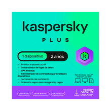 Kaspersky Plus, 1 Dispositivo, Suscripci&oacute;n 24 Meses, Licencia Digital ESD &ndash; KL1042ZDADS