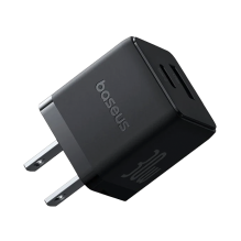 Cargador de Pared Baseus, 30W, USB-C + USB-A, Carga R&aacute;pida, Negro &ndash; P1011160B113-00