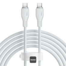 Cable de Carga Baseus USB-C a USB-C, 100W, 5A, 1.2 m, Blanco &ndash; P10355702221-B1