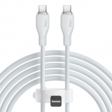 Cable de Carga Baseus USB-C a USB-C, 100W, 5A, 2 m, Blanco &ndash; P10355702221-B2