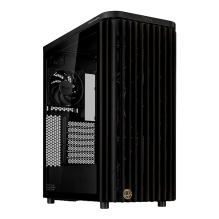 Gabinete ASUS ProArt PA401, ATX, panel madera, vidrio templado, 3 ventiladores, USB-C, negro &ndash; PA401/BK/WOOD/TG