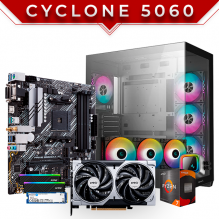 PC Gamer CYCLONE 5060 BLACK | AMD Ryzen 7 5700X | 5060 Ventus 2X OC | 16GB DDR4 | SSD 1TB NVMe | AIO 360mm | 4 Ventiladores