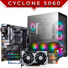 PC Gamer CYCLONE 5060 BLACK | AMD Ryzen 7 5700X | 5060 Ventus 2X OC | 16GB DDR4 | SSD 1TB NVMe | AIO 360mm | 4 Ventiladores