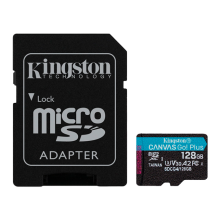 Memoria SD Kingston Canvas Go! Plus 128GB, 170/90 MB/s, UHS-I U3 V30, Clase 10 – SDCG4/128GB