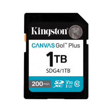Memoria SDXC Kingston Canvas Go! Plus G4, 1TB, Clase 10, UHS-I, V30, 200 MB/s - SDG4/1TB