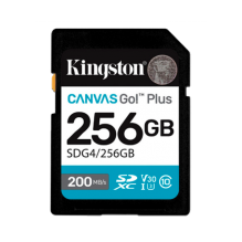 Memoria SDXC Kingston Canvas Go! Plus, 256GB, SDXC, UHS-I, Clase 10, 200 MB/s &ndash; SDG4/256GB