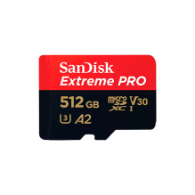 Memoria MicroSDXC SanDisk Extreme PRO, 512 GB, UHS-I, Clase 10, U3, V30, A2, hasta 200 MB/s - SDSQXCD-512G-GN6MA